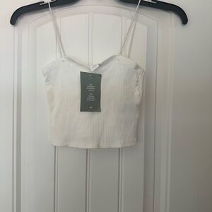 H&M White Sleeveless Fitted Camisole